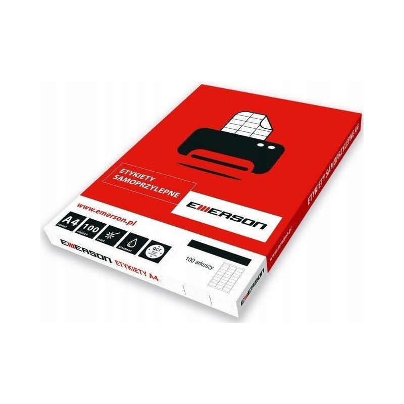 Etykiety A4 białe (100ark) 105x57mm nr.032 EMERSON eta4105x057w