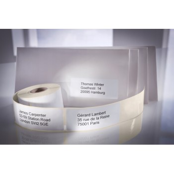 Etykiety adresowe w rolce 500 etyk. 25 x 54 mm, trwałe, białe AS0722520 Avery Zweckform