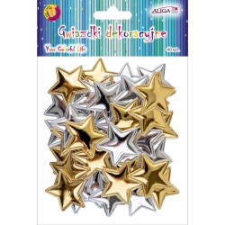 Gwiazdki dekoracyjne złote i srebrne 3,3cm 40szt. GW-8275 ALIGA