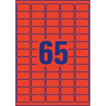 Etykieta usuwalna A4 20ark 38,1x21,2 czerwona ZF L4790-20 AVERY ZWECKFORM