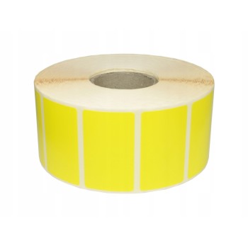 Etykieta polipropylenowa na roli 70x32mm (1000szt) żółta BULK gilza 40mm