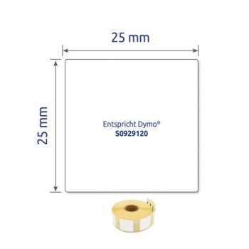 Etykiety uniwersalne w rolce do drukarek termicznych 1000 etyk. / rolka, 25 x 25 mm, trwałe, białe