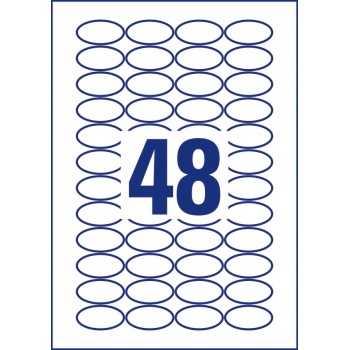 Etykiety owalne A4 10 ark. 40 x 20 mm białe trwałe 6241-10 AVERY ZWECKFORM