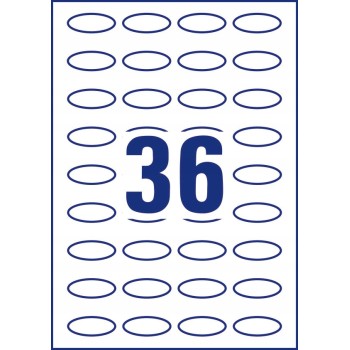 Usuwalne etykiety na przetwory A4 10 ark. 40 x 20 owalne białe 5086 AVERY ZWECKFORM