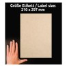 Etykiety ekologiczne brązowe 210x297mm (25 arkuszy25 etykiet) L7109-25 AVERY ZWECKFORM