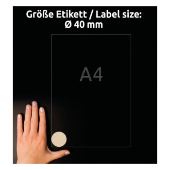 Etykiety ekologiczne brązowe kółka 40mm (25arkuszy 600 etykiet) L7105-25 AVERY ZWECKFORM