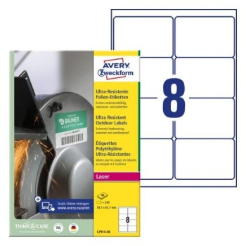 Etykiety foliowe Ultra Resistant 99,1x67,7mm (40arkuszy320etykiet) L7914-40 AVERY ZWECKFORM
