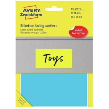 Etykieta w 5 kolorach 98x51mm (30 arkuszy  90 etykiet) do opisu ręcznego 51046 AVERY ZWECKFORM