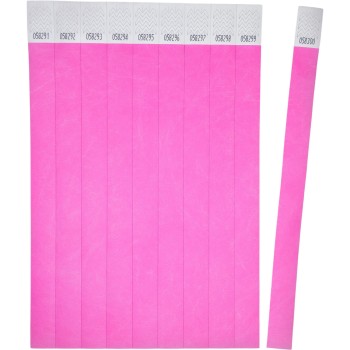 Opaski na rękę 256x19mm (50 arkuszy  500 opasek) neonowe różowe TYVPK-50 AVERY