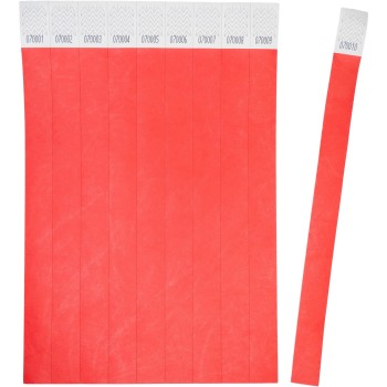 Opaski na rękę 256x19mm (50 arkuszy  500 opasek) neonowe czerwone TYVRD-50 AVERY