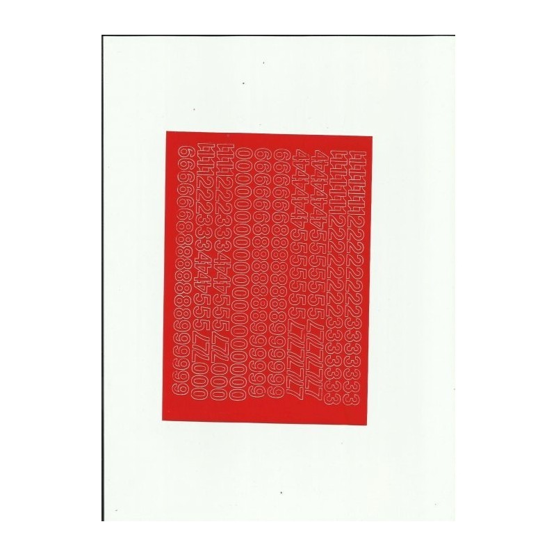 Cyfry samoprzylepne 1cm (8) czerwone ARTDRUK