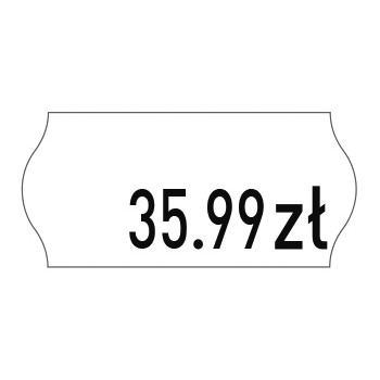 Etykiety cenowe w rolce do metkownicy jednorzędowej, 26x12 mm, (6 sztuk) białe faliste, usuwalny klej METO M30014350