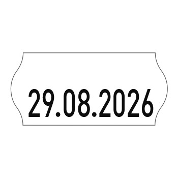 Etykiety cenowe w rolce do metkownicy jednorzędowej, 26x12 mm, (6 sztuk) białe faliste, trwały klej, odporne na mróz METO M3