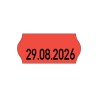 Etykiety cenowe w rolce do metkownicy jednorzędowej, 26x12 mm, (6 sztuk) czerwone neon faliste, trwały klej METO M30014351