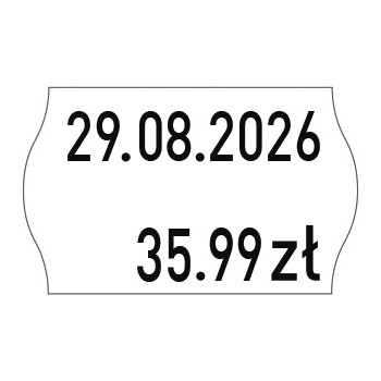 Etykiety cenowe w rolce do metkownicy dwurzędowej, 26x16 mm, (6 sztuk) białe faliste, usuwalny klej METO M30014336