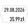 Etykiety cenowe w rolce do metkownicy dwurzędowej, 26x16 mm, (6 sztuk) białe faliste, usuwalny klej METO M30014336