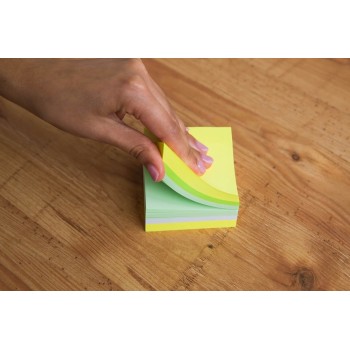 Bloczek samoprzylepny 75x75mm 400k mix kolorów neon cytrus D.RECT (110624)