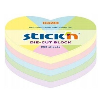 NOTES SERCE, 64X67MM, MIX 5 KOL. PASTELOWYCH, 250KART. 21835