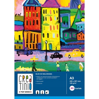 Blok do malowania A3 20 kartek rysunkowy 120g biały 400079859 CREATINIO