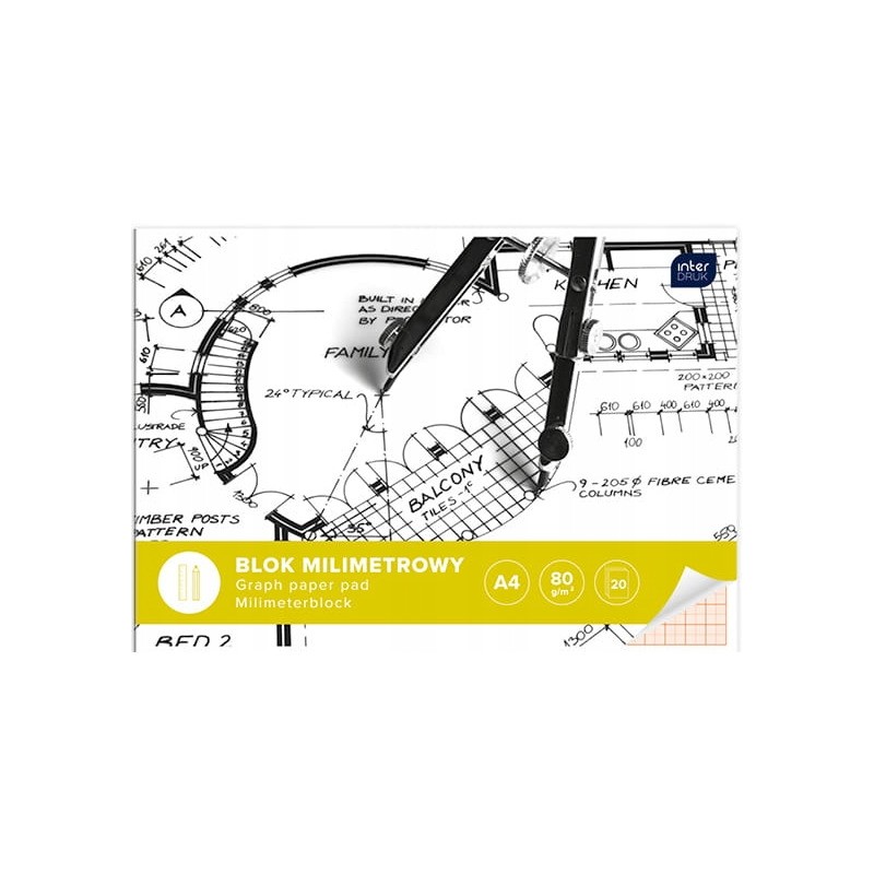 Blok milimetrowy A4 20k INTERDRUK