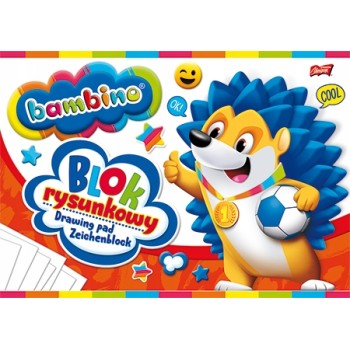 Blok rysunkowy szkolny A4 biały 20 kartek 80g BAMBINO