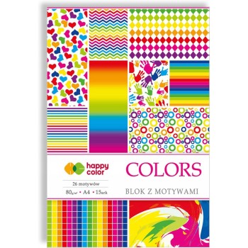 Blok z motywami A4 15k COLORS 27 motywów HA 3808 2030-C HAPPY COLOR