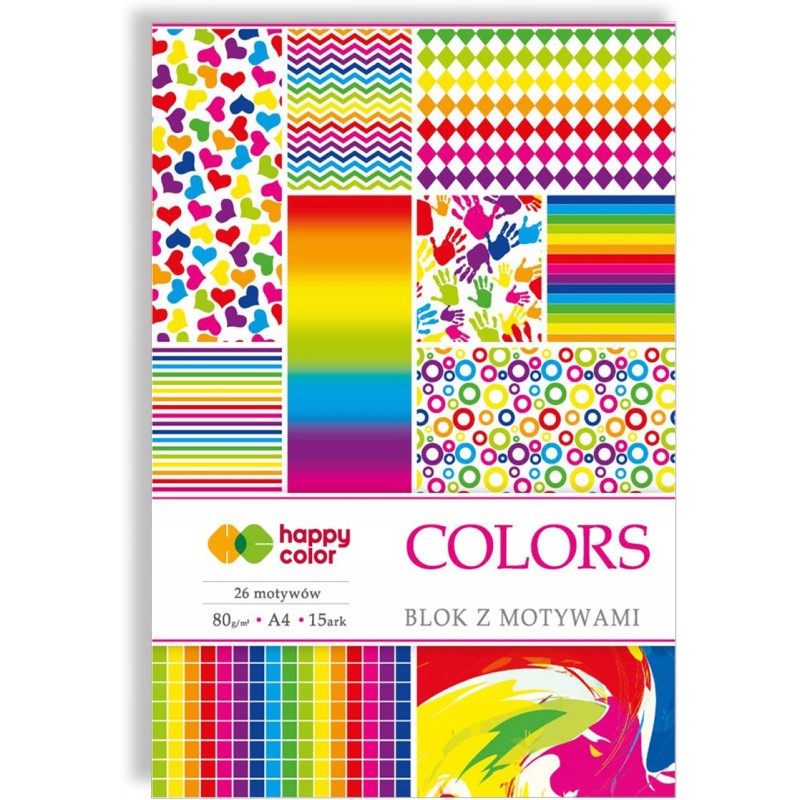 Blok z motywami A4 15k COLORS 27 motywów HA 3808 2030-C HAPPY COLOR