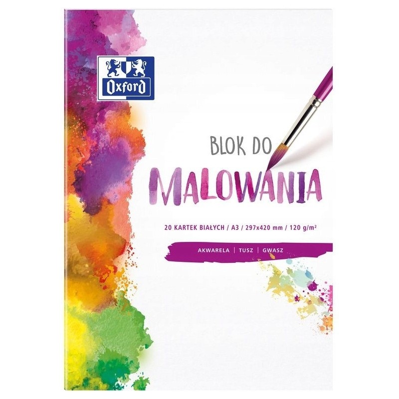 Blok do malowania A3 20 kartek rysunkowy 120g biały 400093196 OXFORD