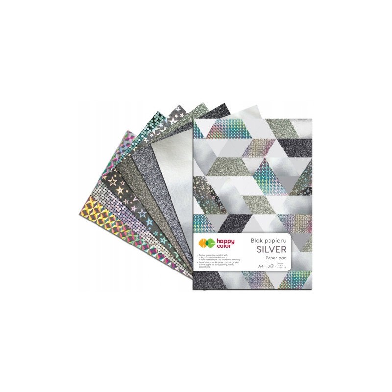 Blok SILVER A4 10k 150-230g HAPPY COLOR HA 3820 2030-MS