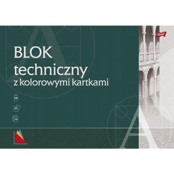 Blok techniczny szkolny A3 kolorowy 10 kartek 160g UNIPAP