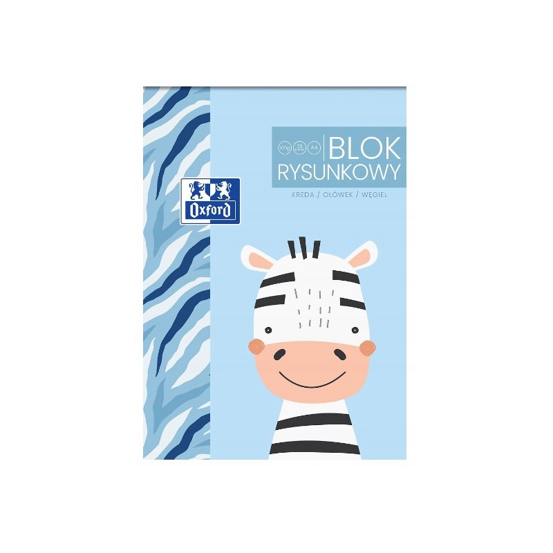 Blok rysunkowy szkolny A4 biały 20 kartek 120g KIDS 400170339 OXFORD