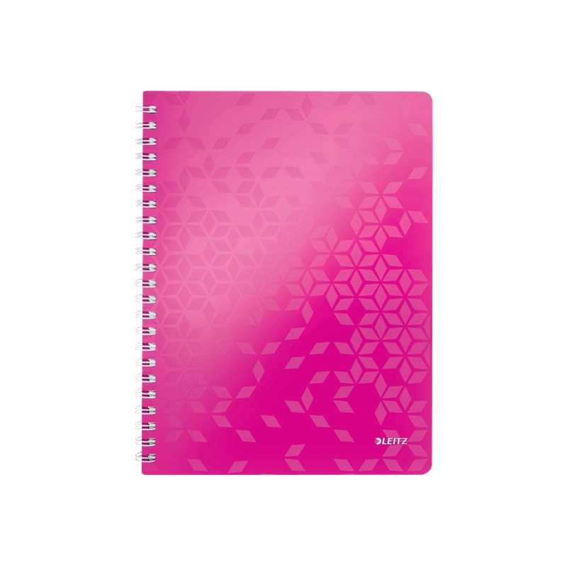 Kołonotatnik LEITZ WOW A4 80k PP kratka różowy 46380023