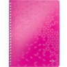 Kołonotatnik LEITZ WOW A4 80k PP kratka różowy 46380023