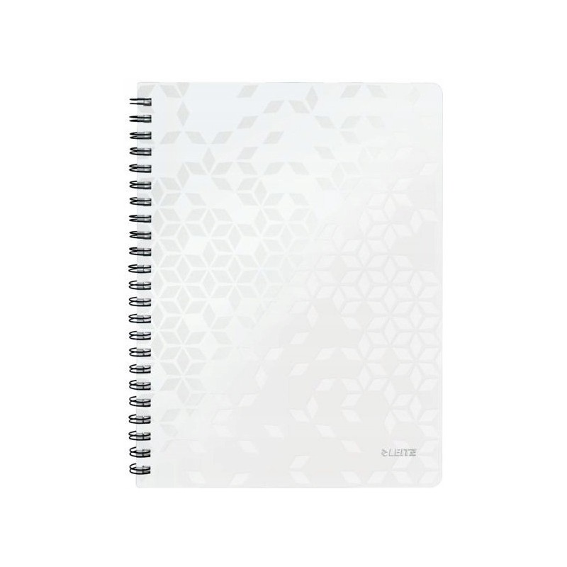 Kołonotatnik LEITZ WOW A4 80k PP kratka biały 46380001