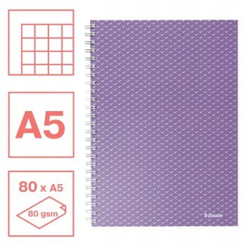Kołonotatnik Colour`Breeze A5 w kratkę lawendowy 628469 ESSELTE