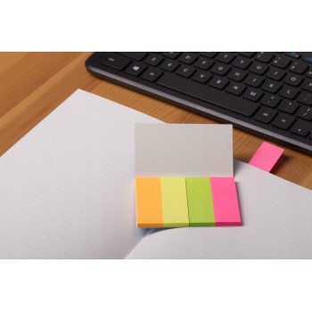 Zakładki indeksujące papierowe D.RECT 20x50mm 4 kolory x50szt. 009346