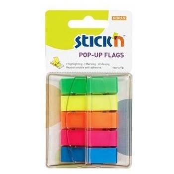 Zakładki indeksujące w podajniku mix 45x12mm (200sztuk) 26029 STICK'N