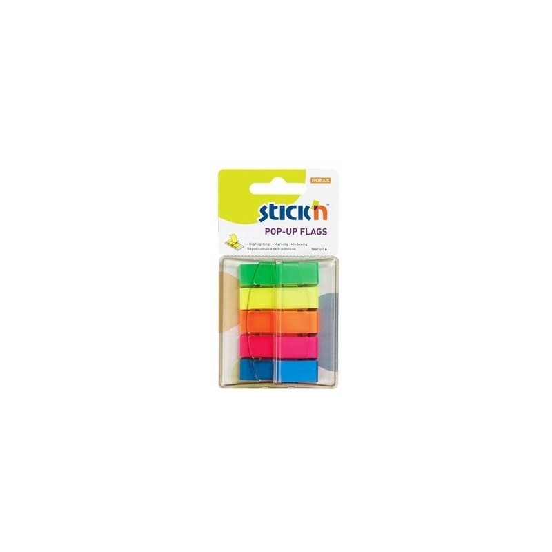 Zakładki indeksujące w podajniku mix 45x12mm (200sztuk) 26029 STICK'N