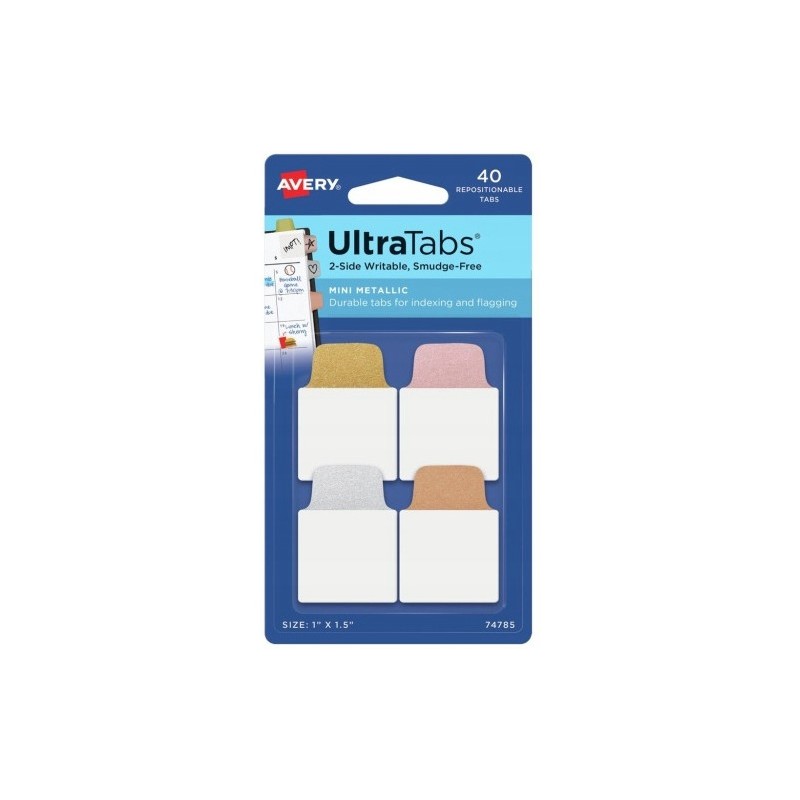 Zakładki indeksujące samoprzylepne 25,4x38,1mm metaliczne Ultra Tabs 74785 AVERY ZWECKFORM