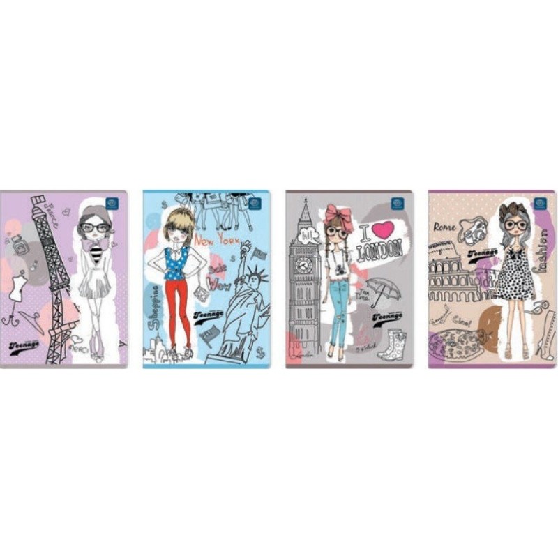 Zeszyt A5 16k kolorowa kratka mix UV INTERDRUK