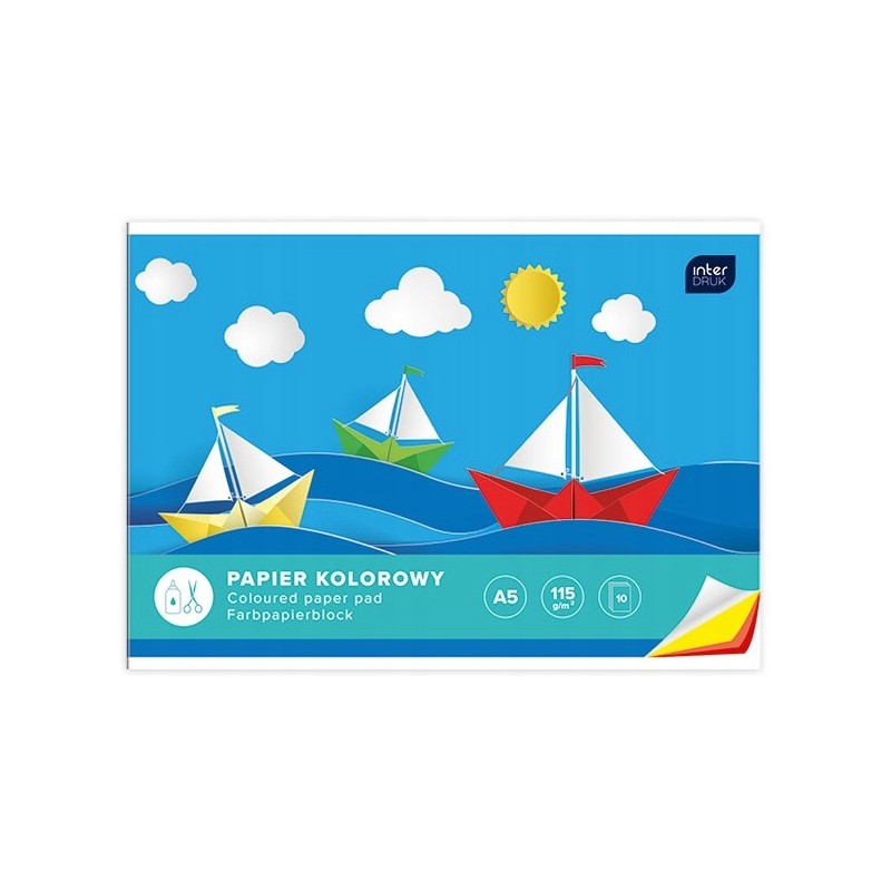 Zeszyt papierów kolorowych A4 10k INTERDRUK