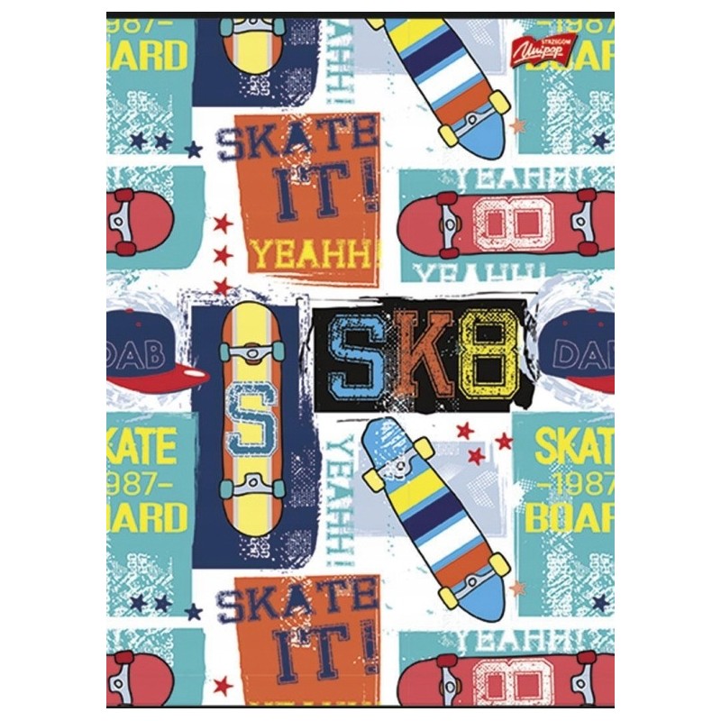 Zeszyt A5 16k 3linia laminowany MIX chłopięcy UNIPAP