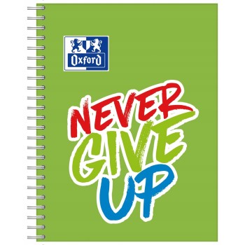 Kołozeszyt A4+ 80k kratka NEVER GIVE UP 400115106 OXFORD