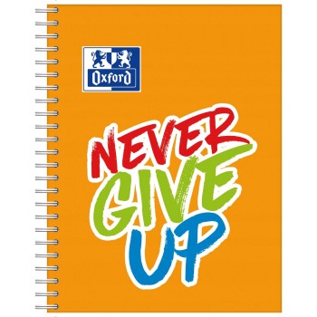 Kołozeszyt A4+ 80k kratka NEVER GIVE UP 400115106 OXFORD
