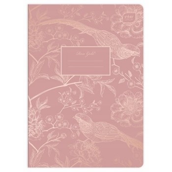 Zeszyt A5 80k kratka 70g METALLIC ROSE GOLD INTERDRUK