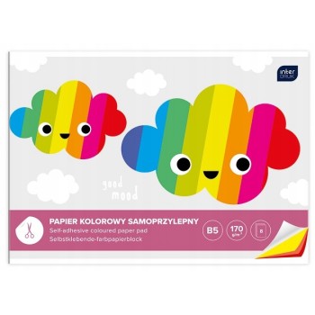 Zeszyt papierów kolorowych B5 8k samoprzylepnych INTERDRUK