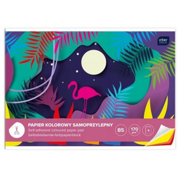 Zeszyt papierów kolorowych B5 8k samoprzylepnych INTERDRUK