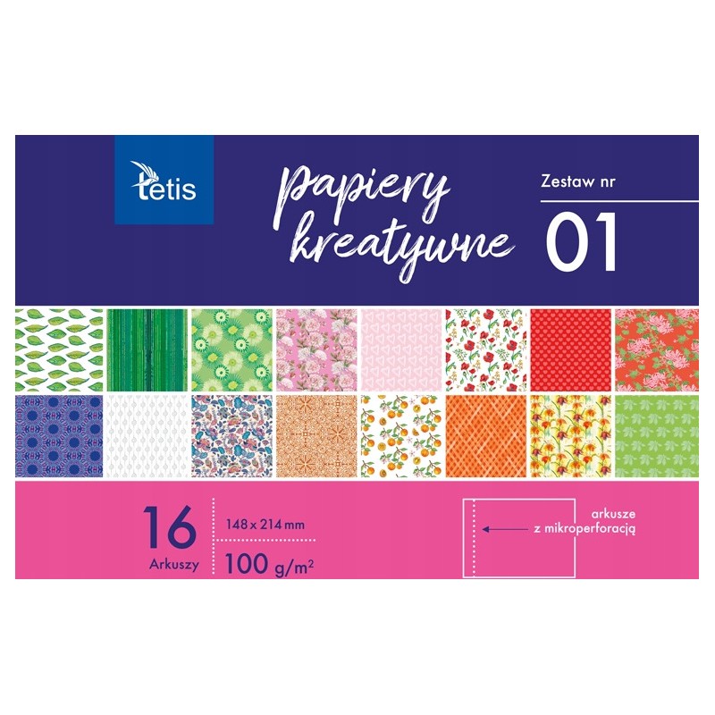Zeszyt papierów kreatywnych A5 16k 100g KB029-01 TETIS