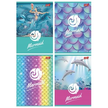 Zeszyt A5 16k 3linia dwukolorowa MIX laminowany dziewczęcy UNIPAP