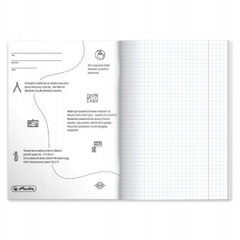 Zeszyt szkolny przedmiotowy A5 60 kartek w kratkę 70g GEOGRAFIA 9577354 HERLITZ